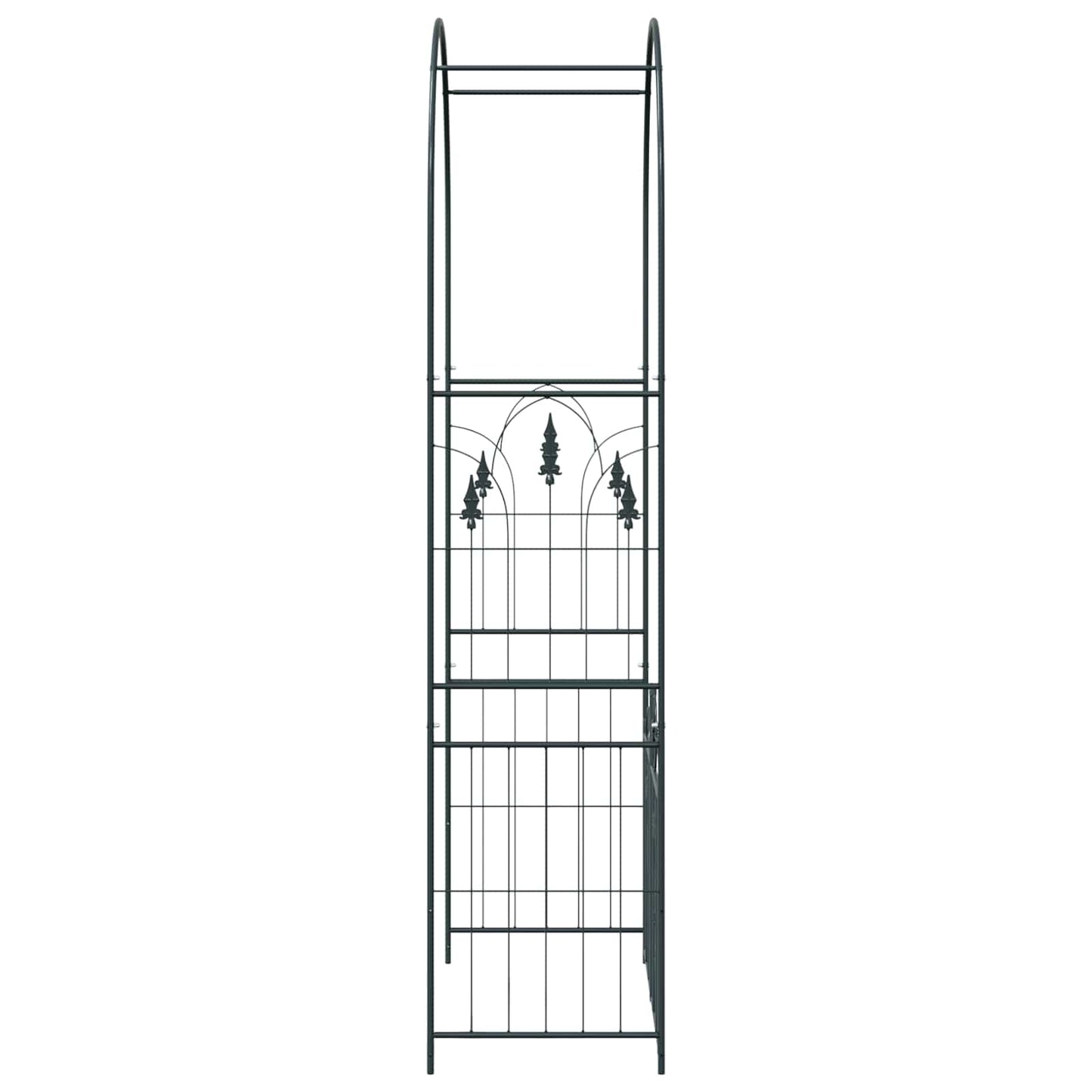 Garden Arch with Lock Black 102 x 50 x 218 cm
