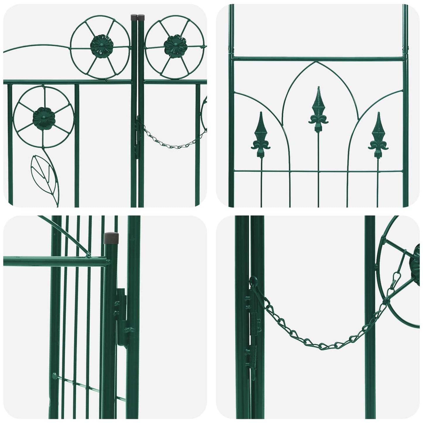 Garden Arch with Lock Green 102 x 50 x 218 cm