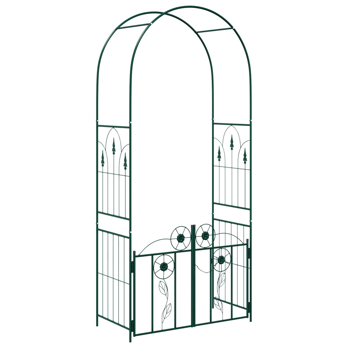 Garden Arch with Lock Green 102 x 50 x 218 cm