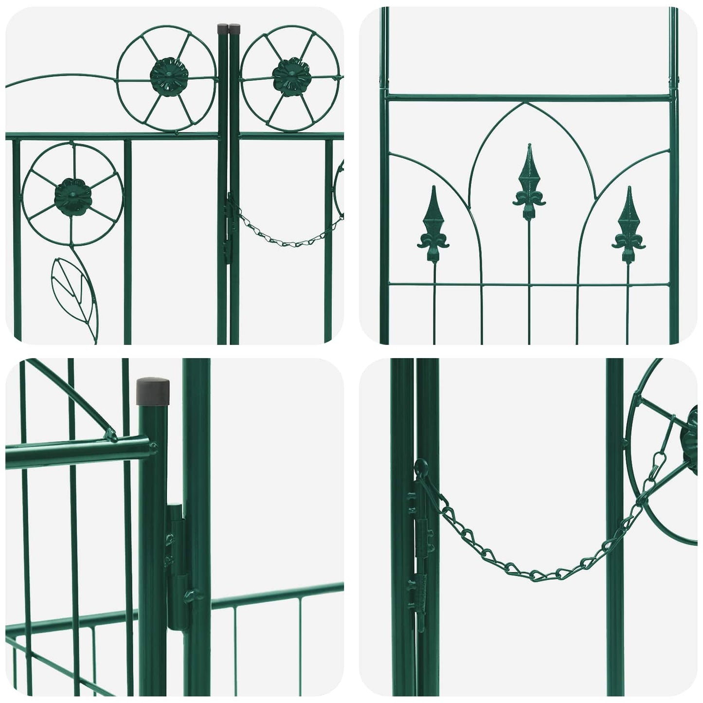 Garden Arch with Lock Green 203 x 50 x 218 cm