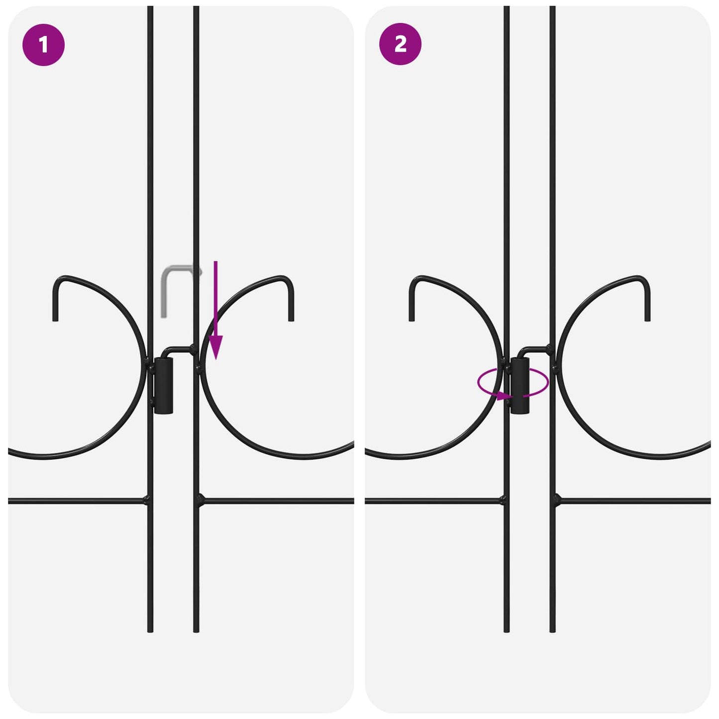 Garden Fence 5 pcs Black Steel