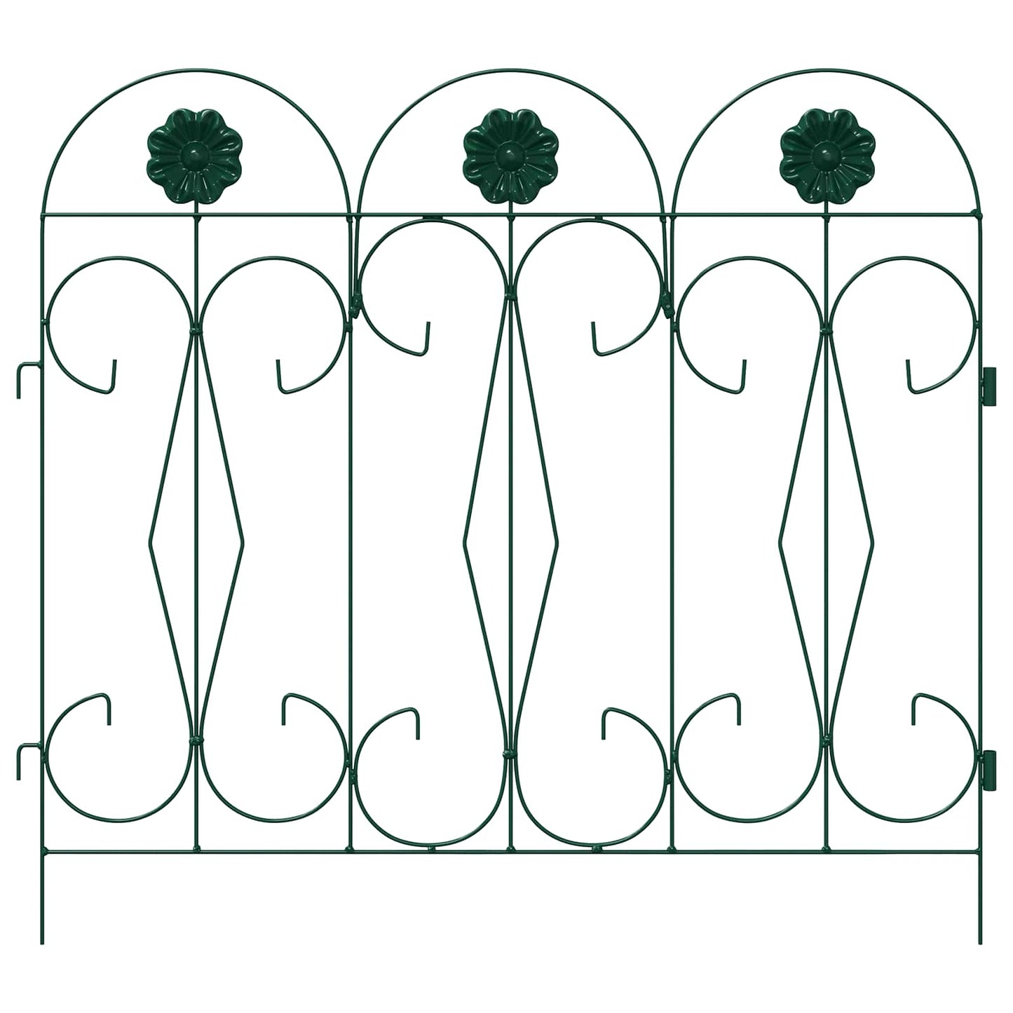 Garden Fence 5 pcs Green Steel