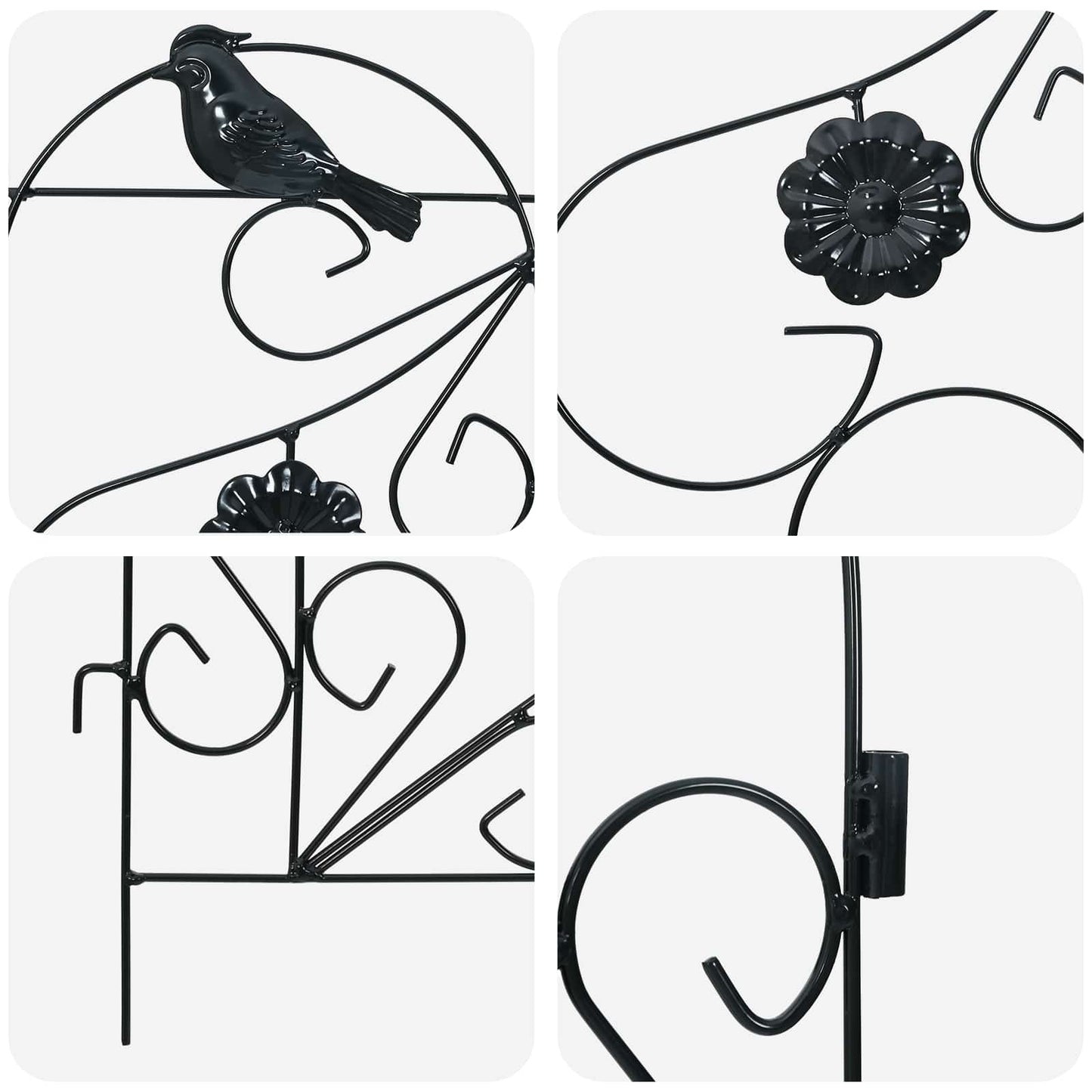 Garden Fence 5 pcs Black Steel