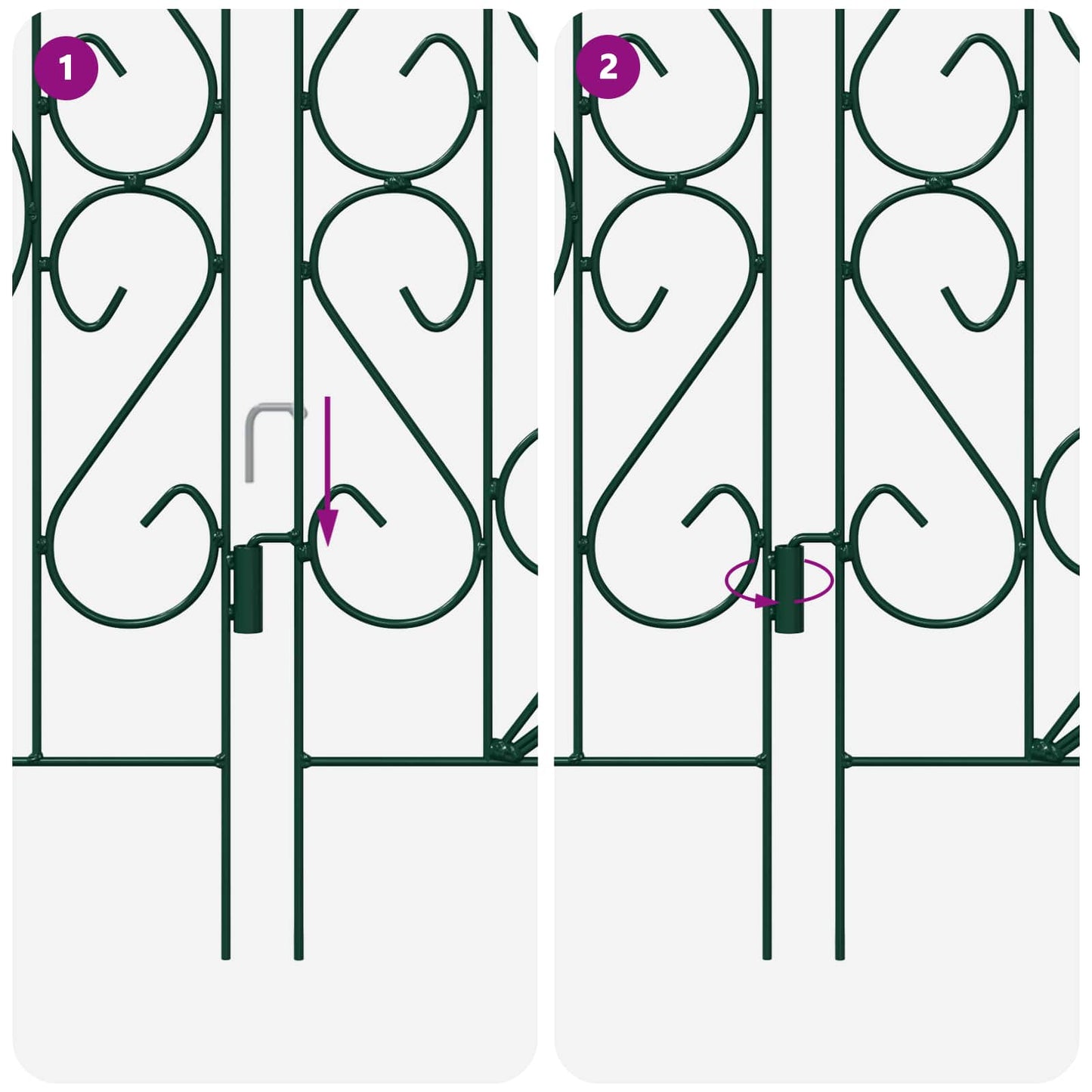 Garden Fence 5 pcs Green Steel