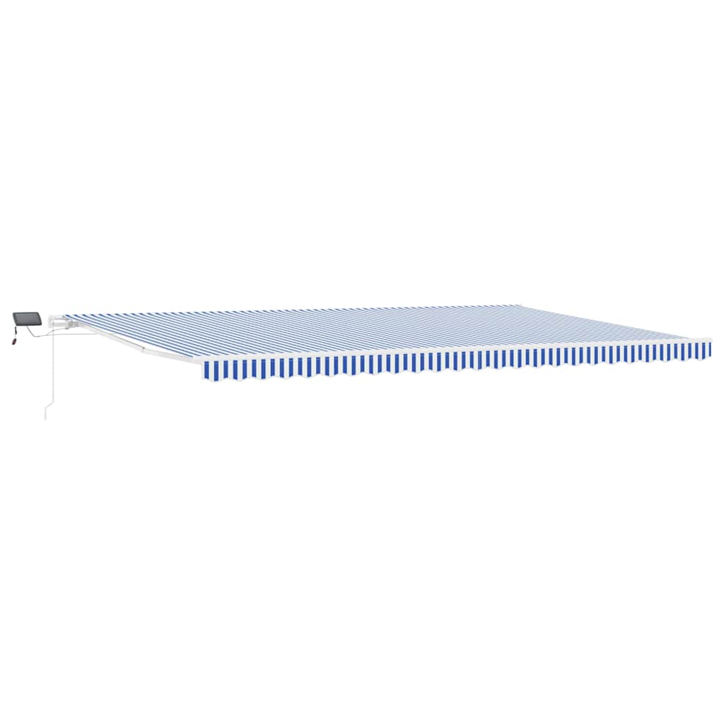 Retractable Awning Manual Blue and White 600 x 300 cm