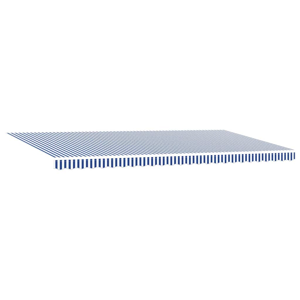 Retractable Awning Manual Blue and White 600 x 300 cm