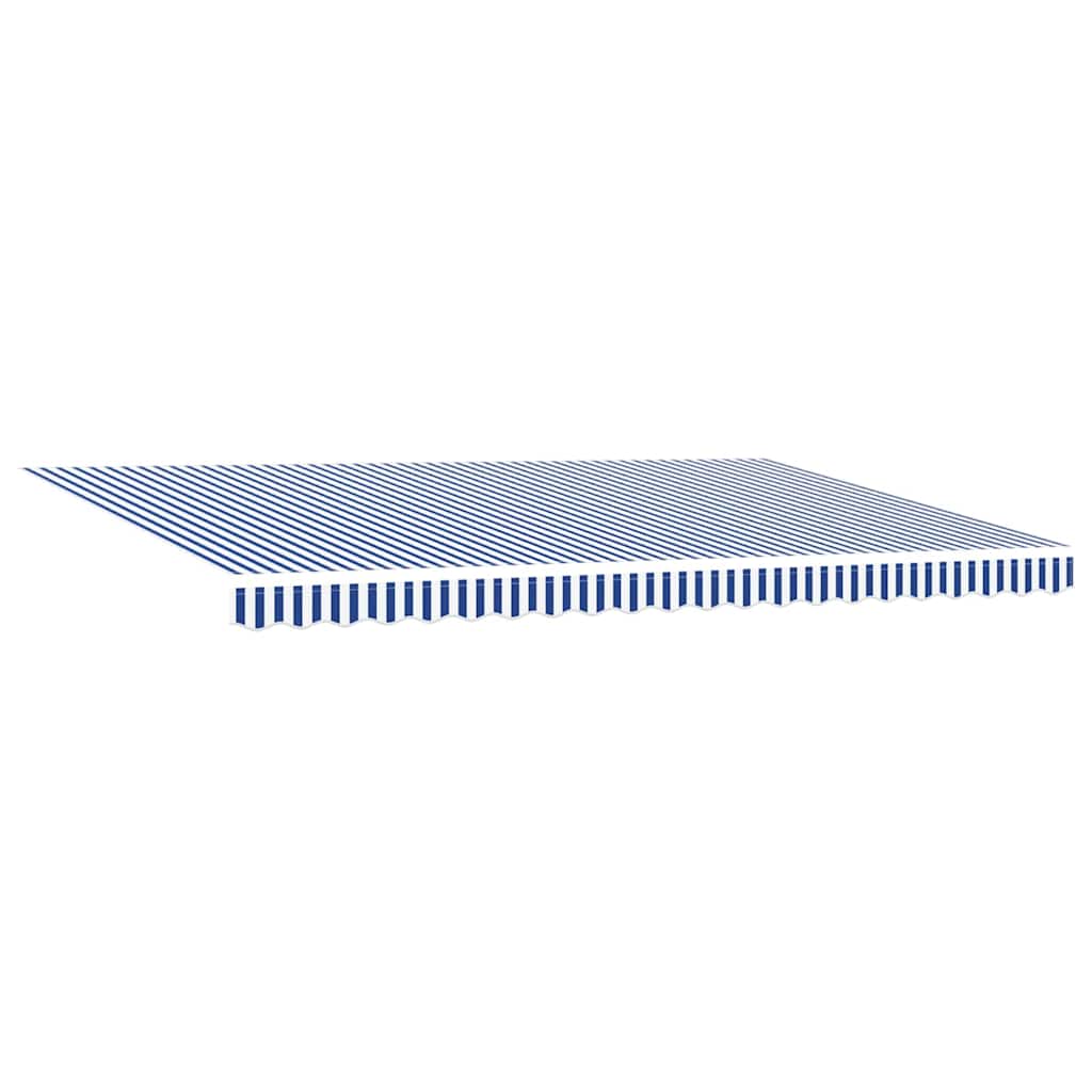 Retractable Awning Manual Blue and White 450 x 300 cm