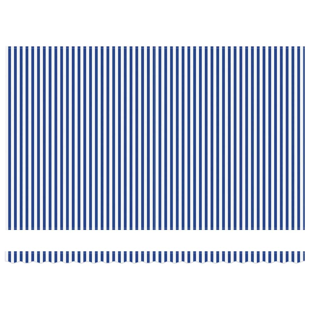 Retractable Awning Manual Blue and White 450 x 300 cm
