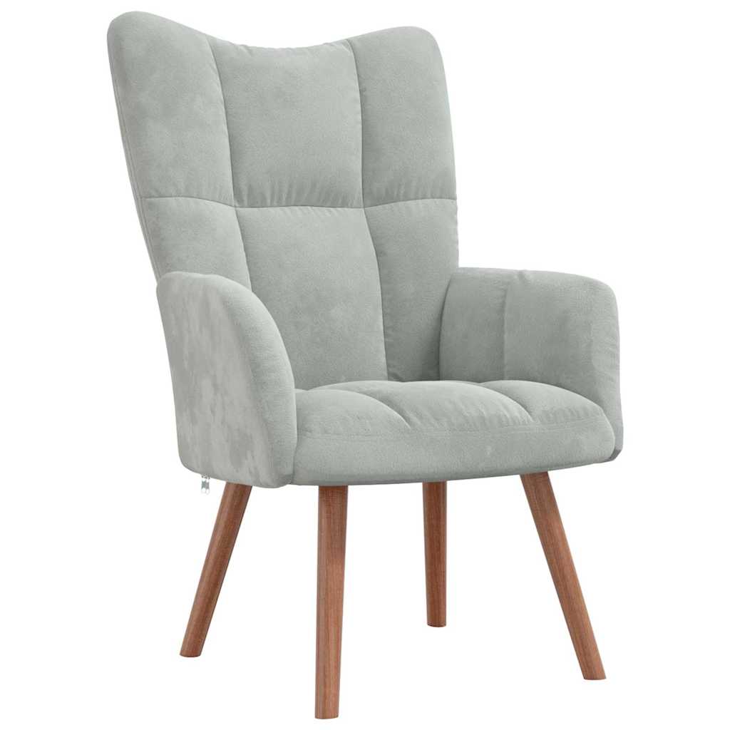Relaxing Chair Light Grey Velvet