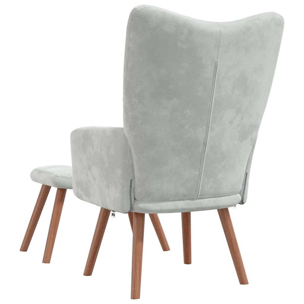 Relaxing Chair Light Grey Velvet