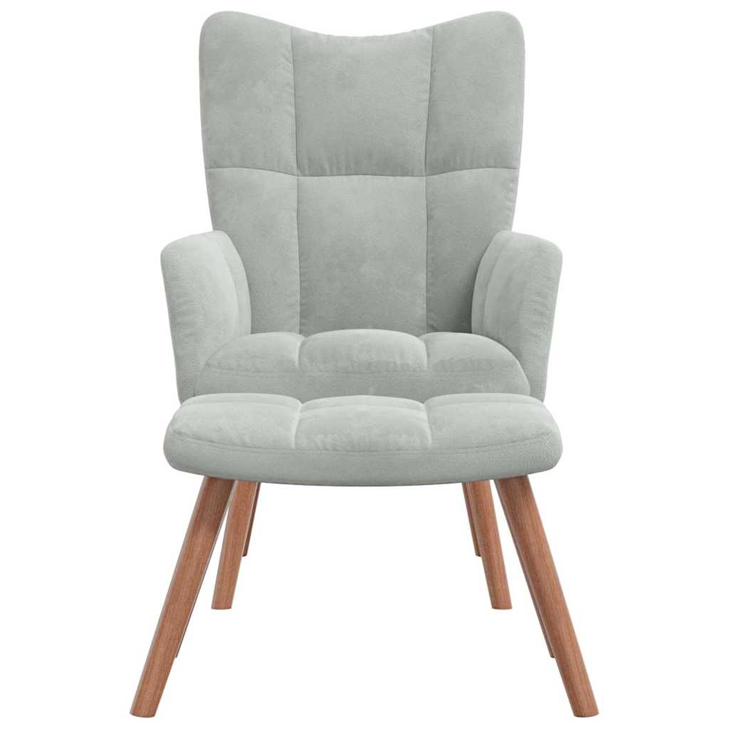 Relaxing Chair Light Grey Velvet