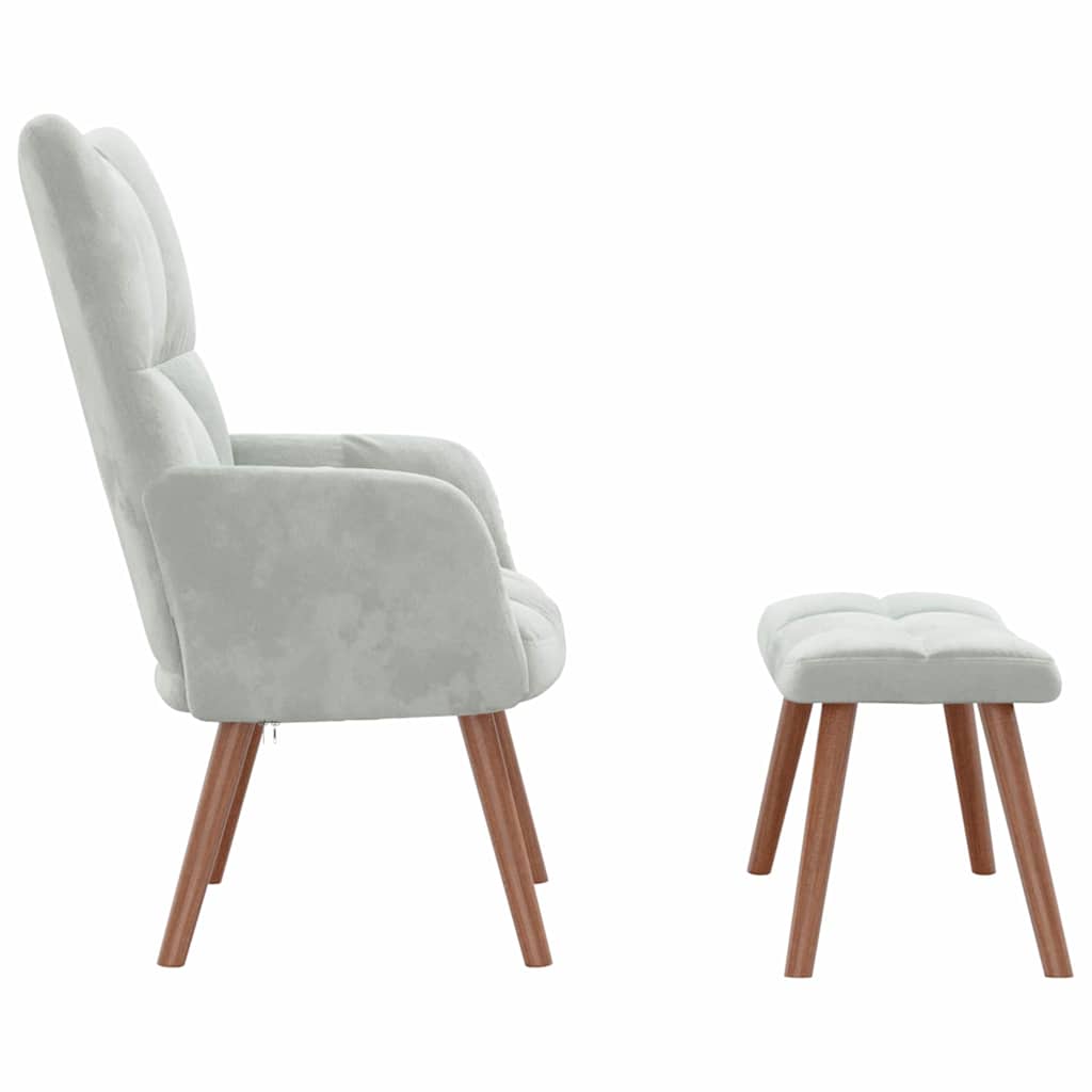 Relaxing Chair Light Grey Velvet