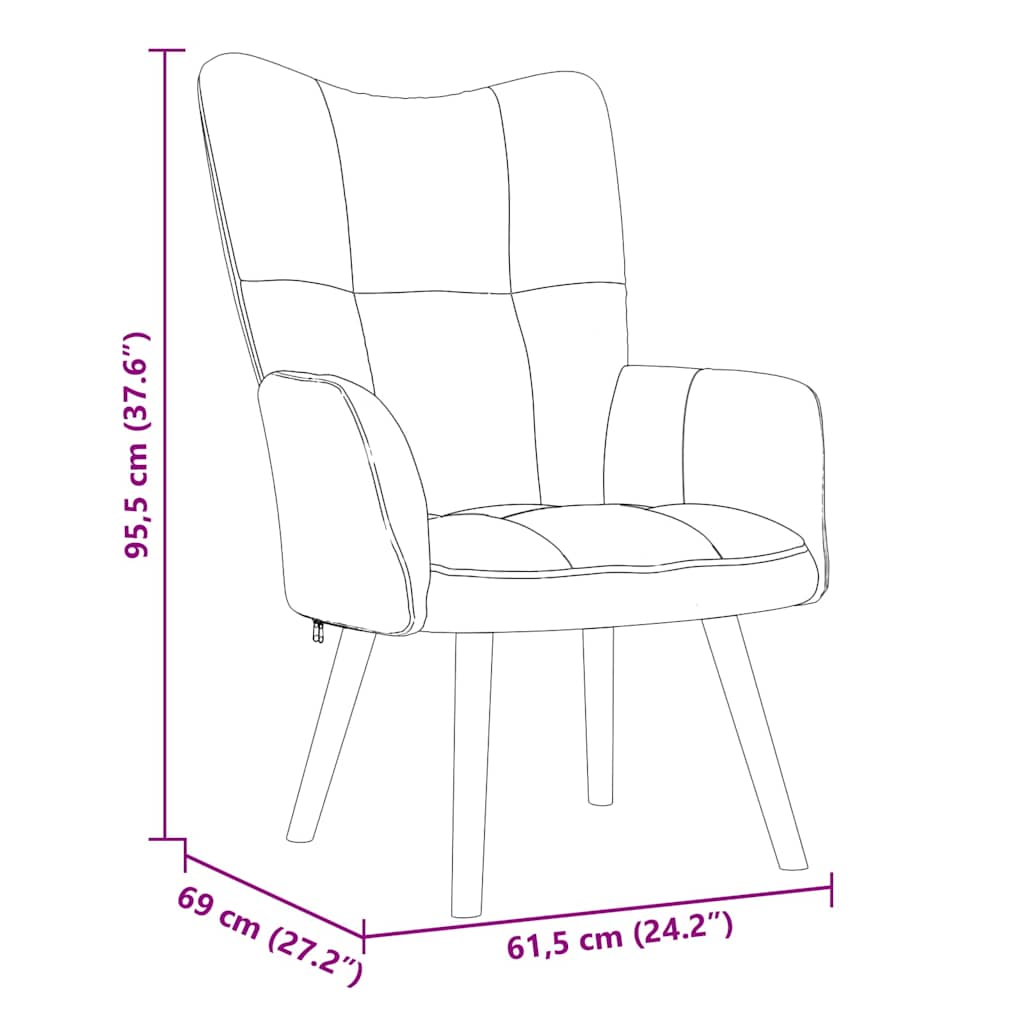 Relaxing Chair Light Grey Velvet
