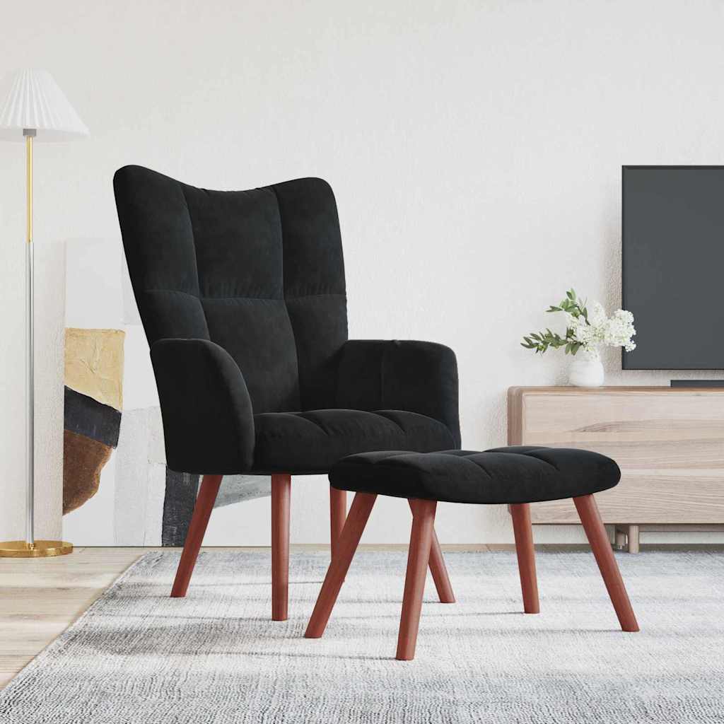 Relaxing Chair Black Velvet