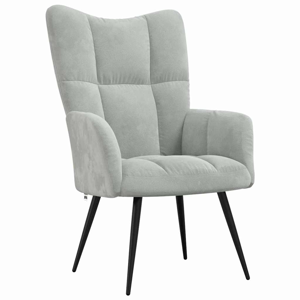 Relaxing Chair Light Grey Velvet