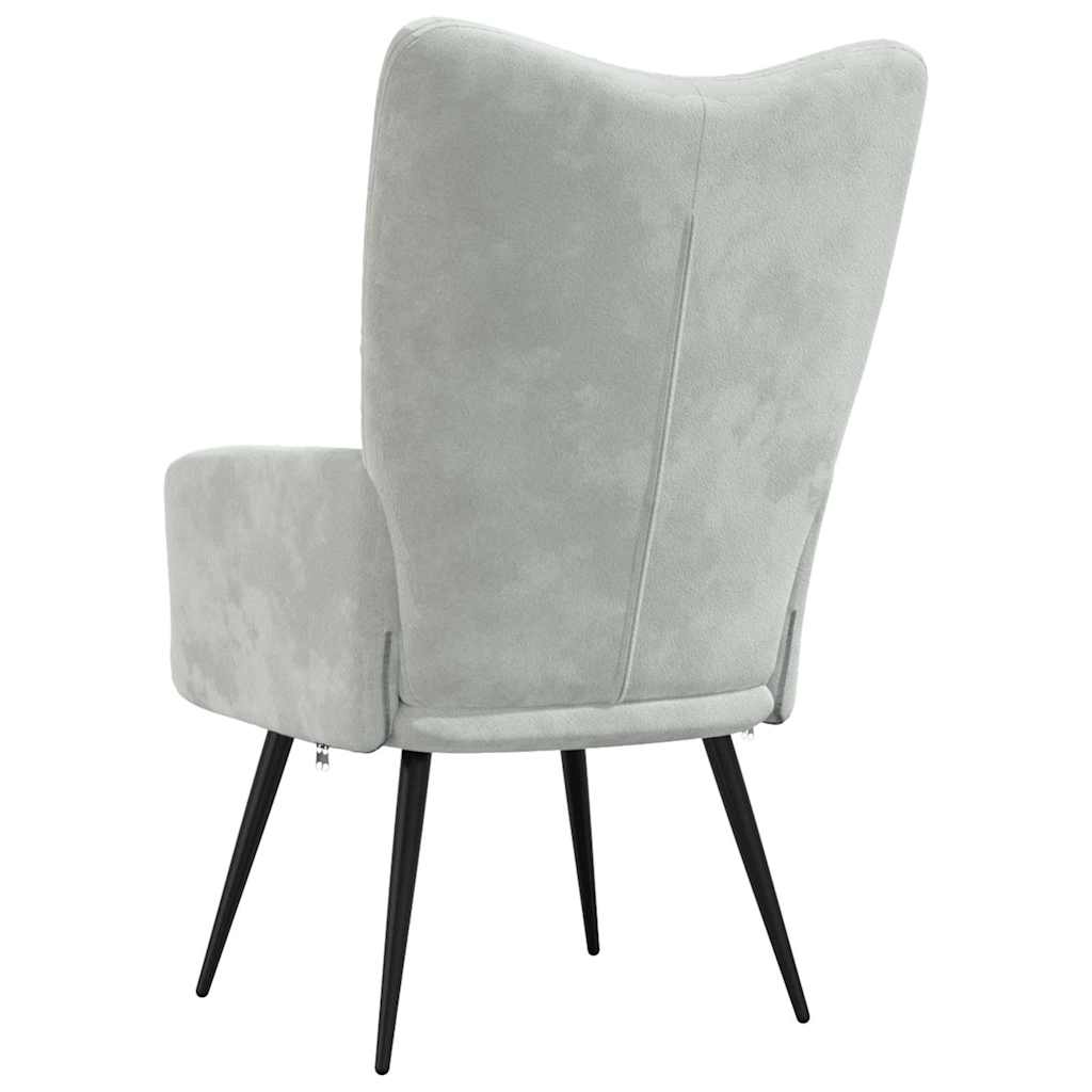 Relaxing Chair Light Grey Velvet