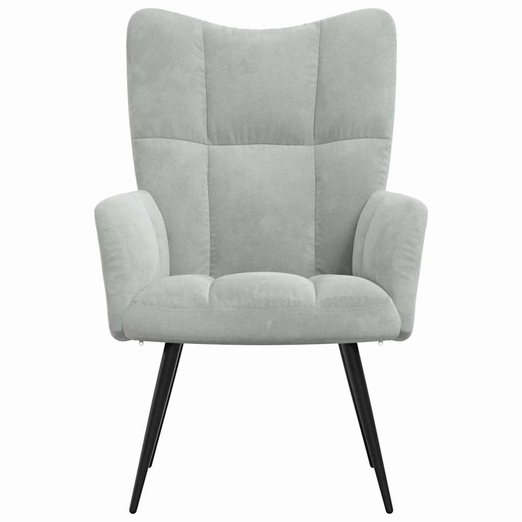 Relaxing Chair Light Grey Velvet