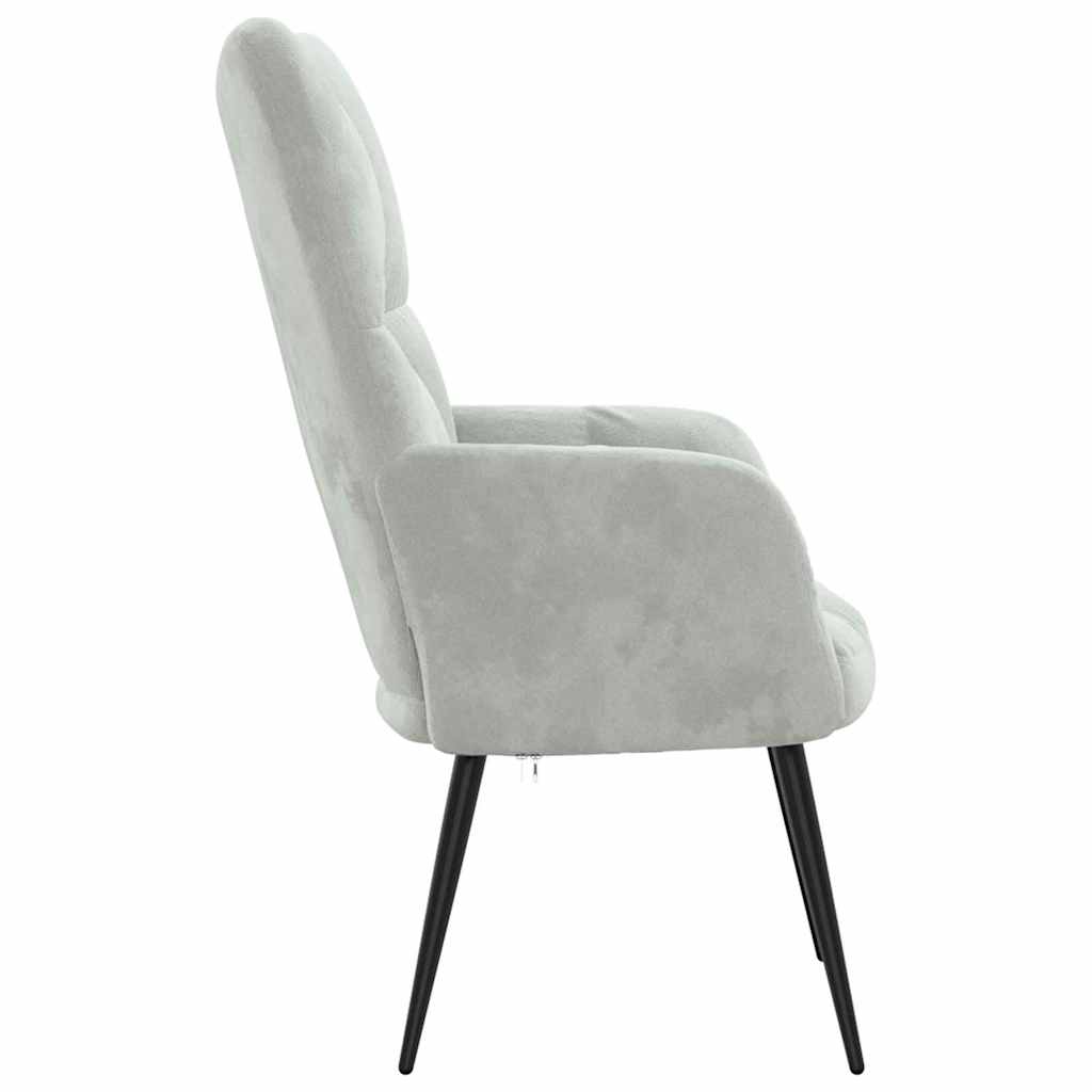 Relaxing Chair Light Grey Velvet