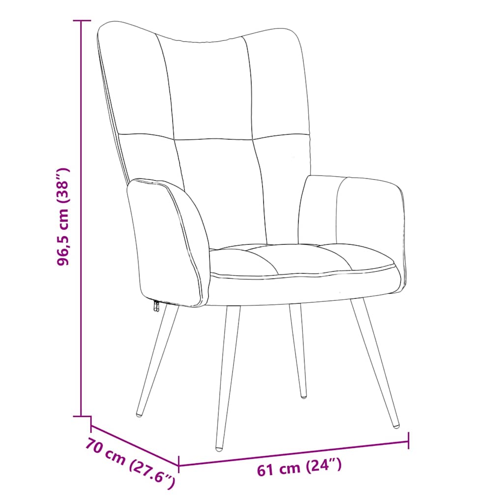 Relaxing Chair Light Grey Velvet