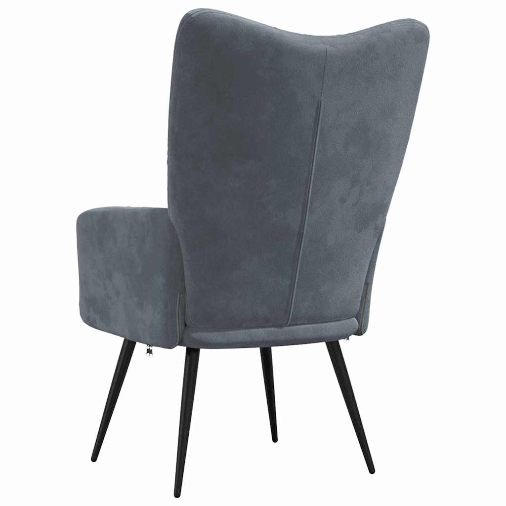 Relaxing Chair Dark Grey Velvet