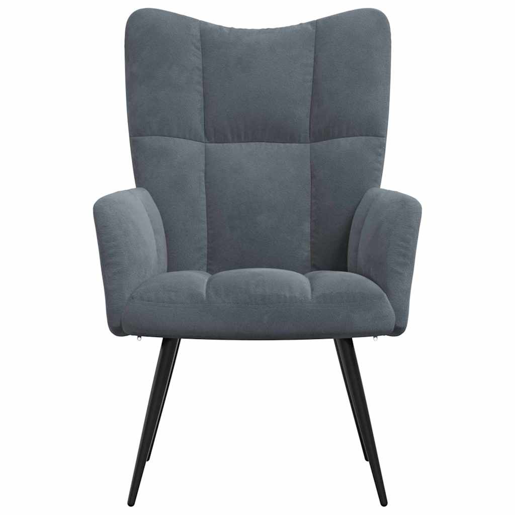 Relaxing Chair Dark Grey Velvet