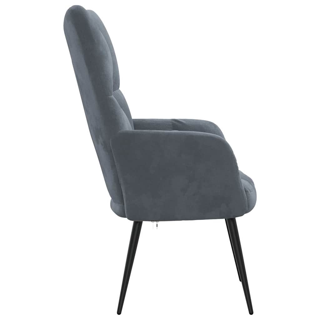 Relaxing Chair Dark Grey Velvet
