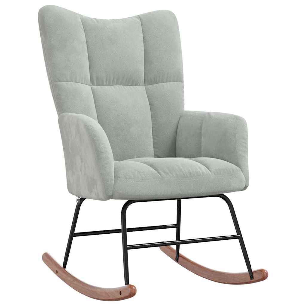 Rocking Chair Light Grey 78 x 61 x 98 cm Velvet