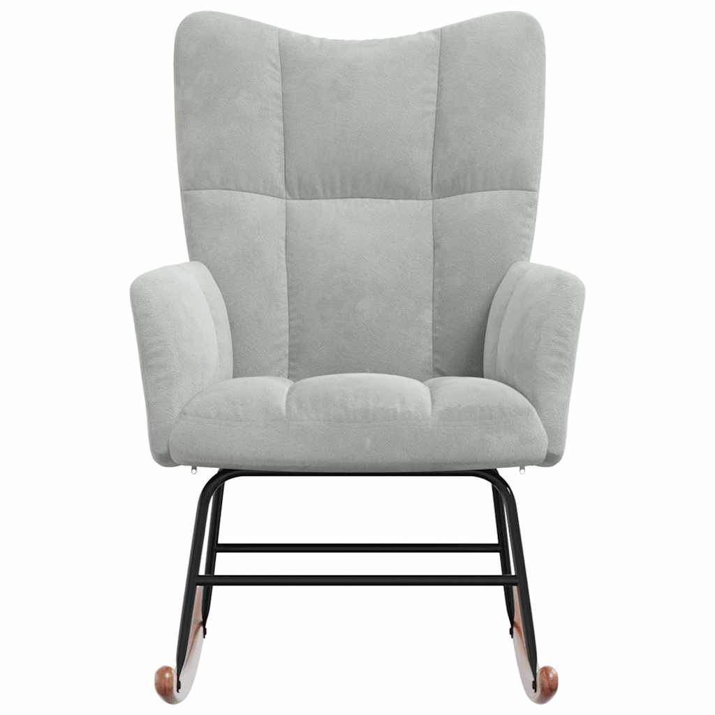 Rocking Chair Light Grey 78 x 61 x 98 cm Velvet