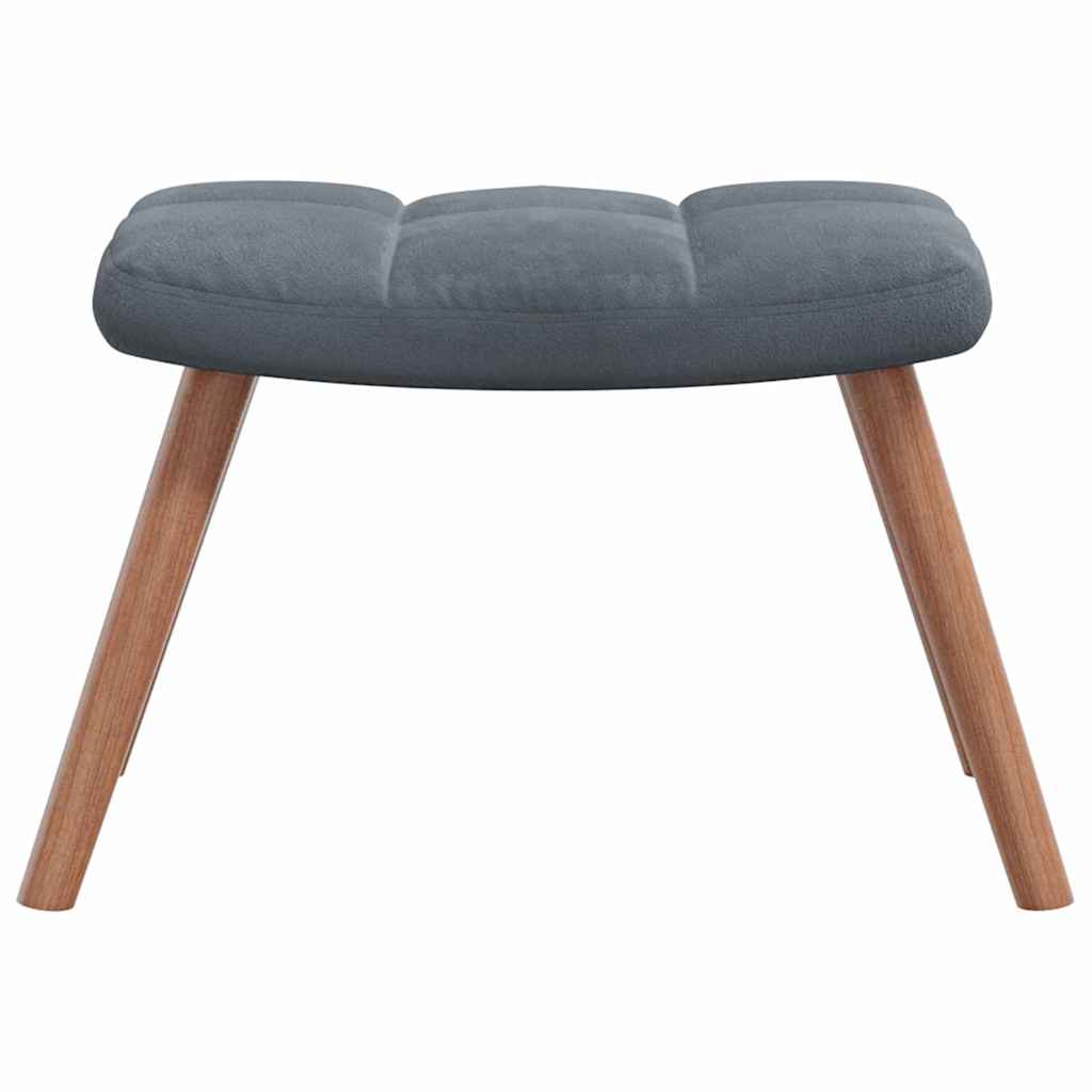 Rocking Chair with Footstool Dark Grey Velvet