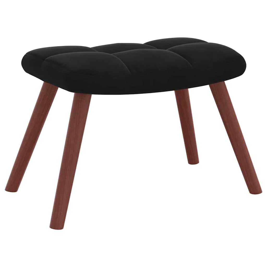 Rocking Chair with Footstool Black Velvet