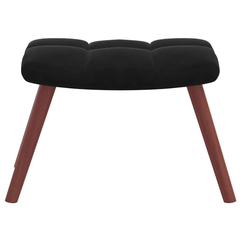 Rocking Chair with Footstool Black Velvet