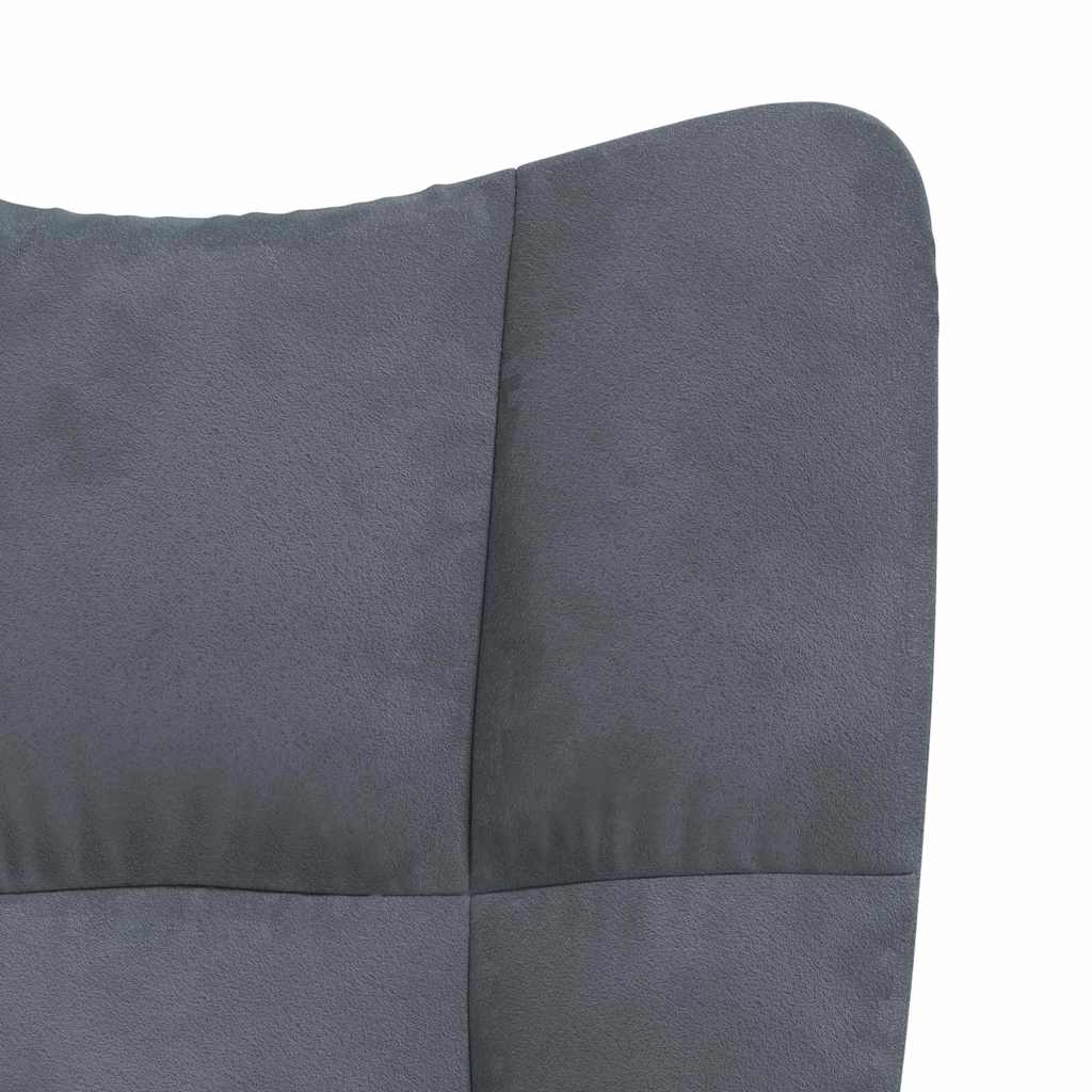 Relaxing Chair with Wheel Dark Grey 69 x 61.5 x 102 cm Velvet