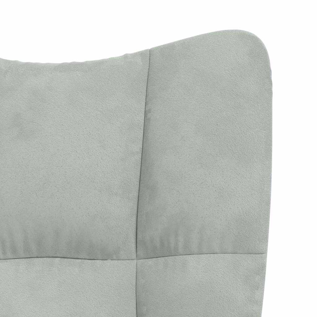 Relaxing Chair with Wheels Light Grey Velvet