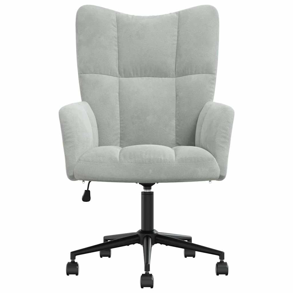 Relaxing Chair with Wheels Light Grey Velvet