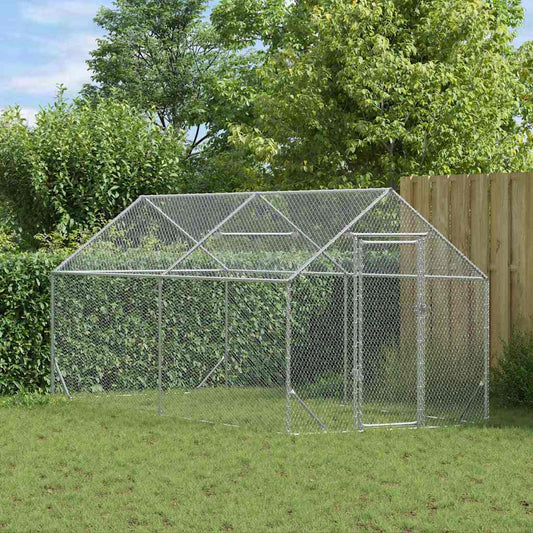 Chicken Cage Silver 400 x 170 x 177 cm Galvanised Steel