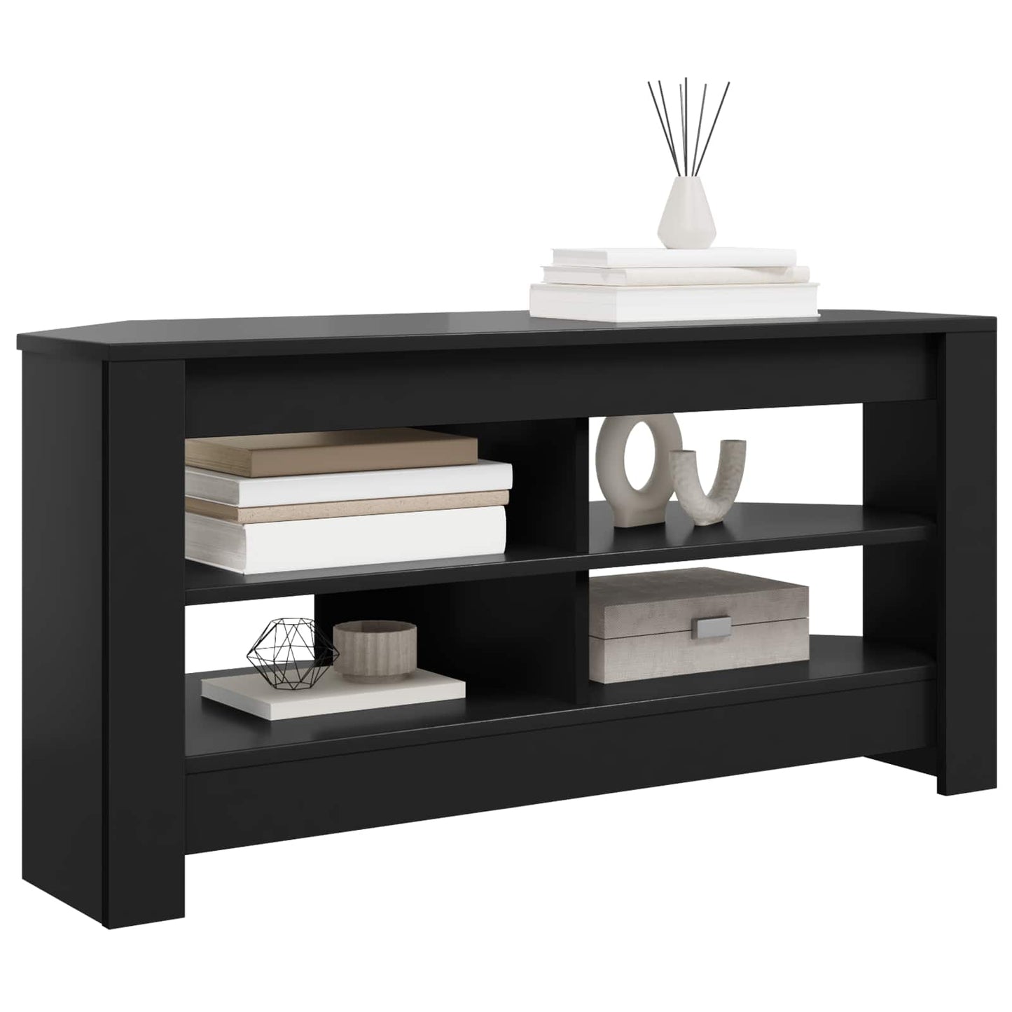 Corner TV Cabinet 102 x 40.5 x 45 cm Black Engineered Wood