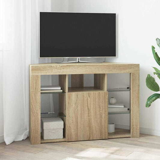 Corner LED TV Cabinet 100x40x68cm Sonoma Oak Engineered Wood
