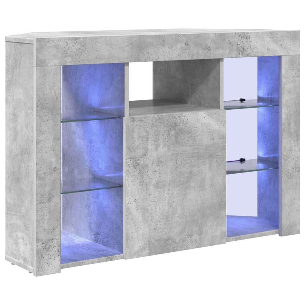 Corner LED TV Cabinet 100x40x68cm Concrete Grey Engineered Wood