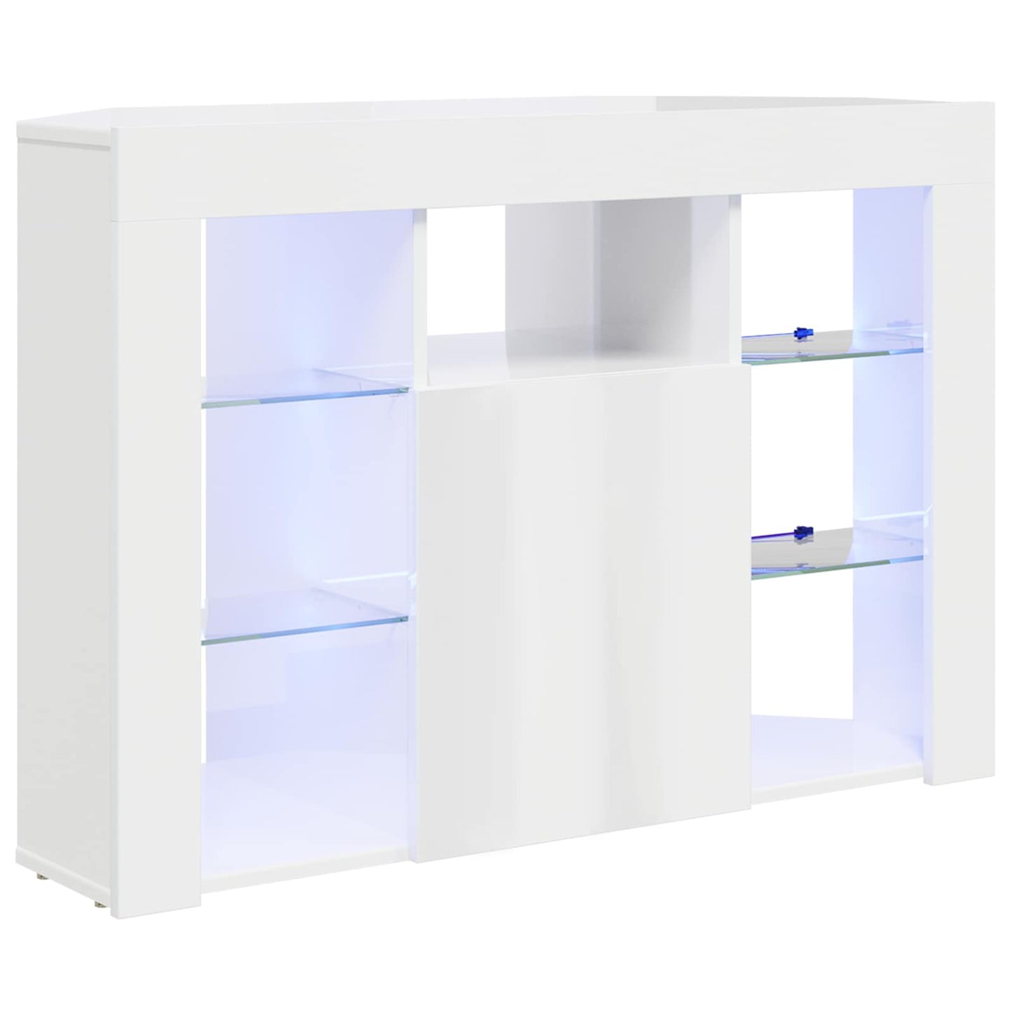 Corner LED TV Cabinet Wall-mounted High gloss White 100x40x68cm