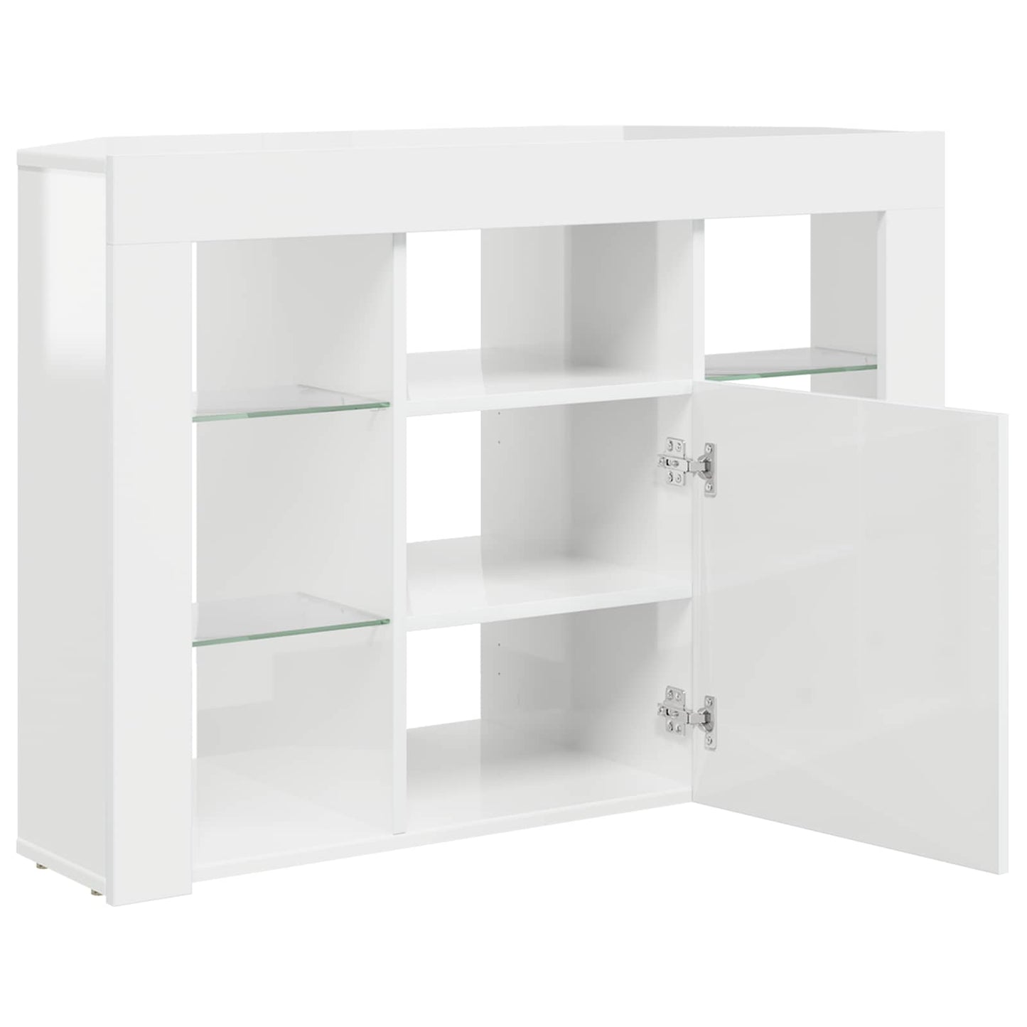 Corner LED TV Cabinet 100x40x68cm High gloss White