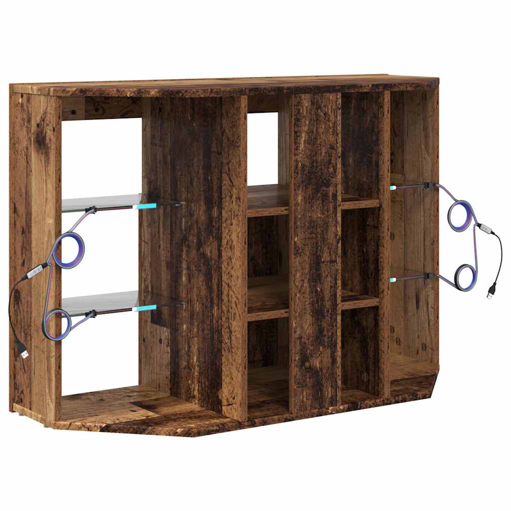 Corner LED TV Cabinet 100x40x68cm Old Wood Engineered Wood