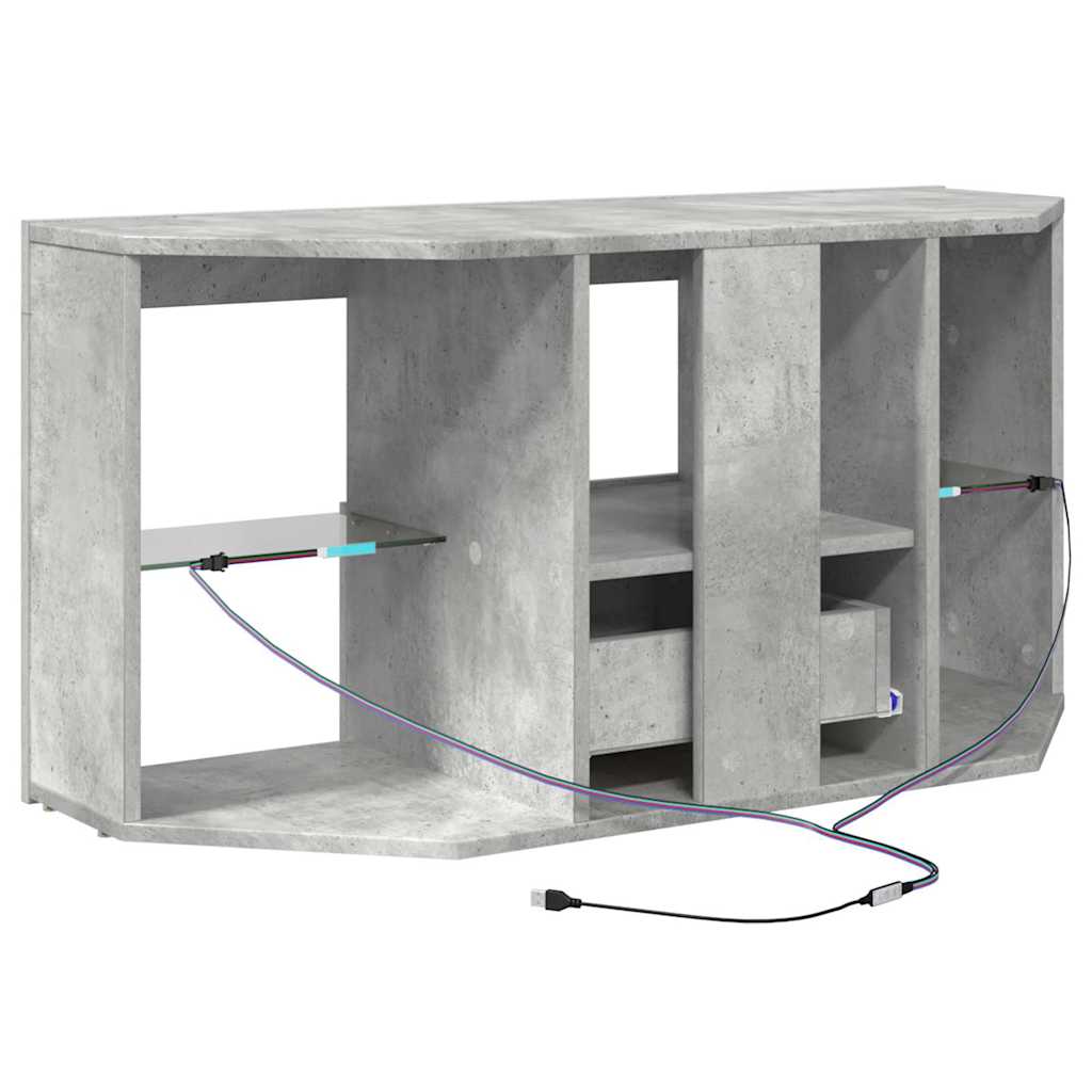 Corner LED TV Cabinet 100 x 40 x 50 cm Concrete Grey