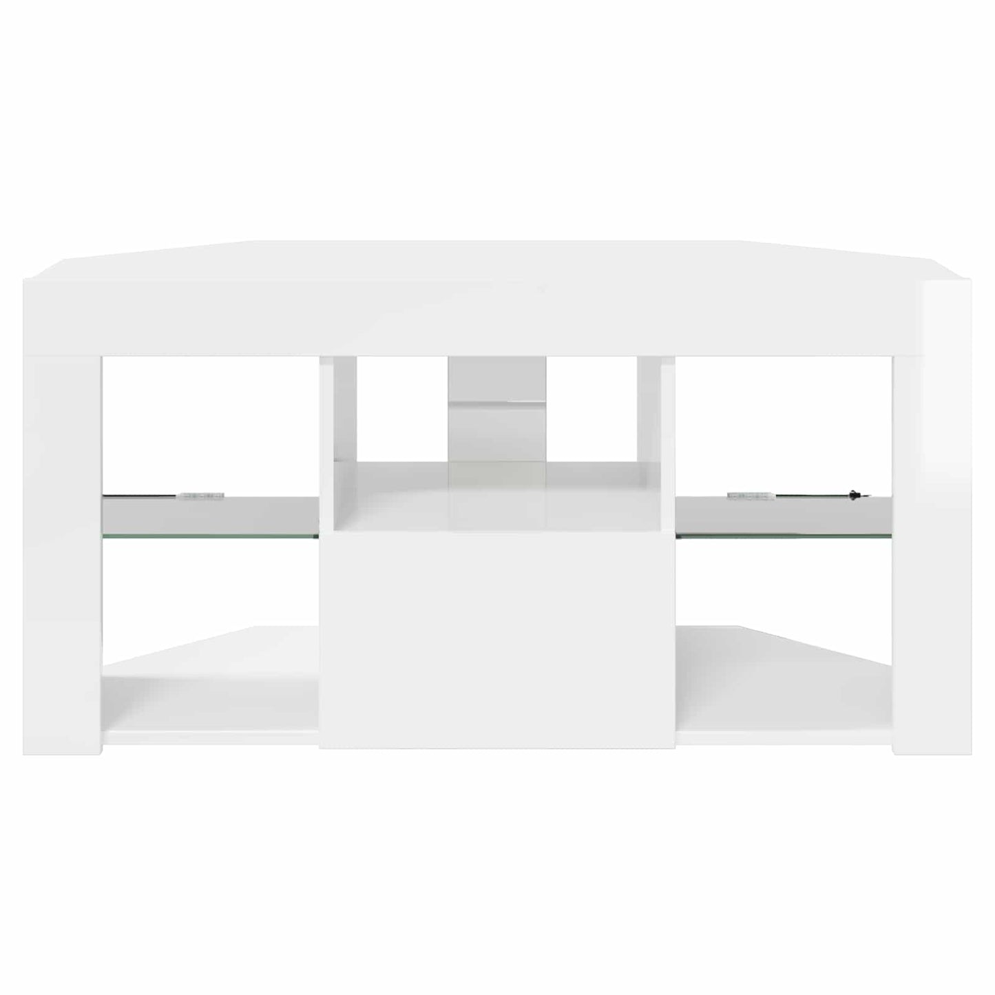 Corner LED TV Cabinet High gloss White 100 x 40 x 50 cm