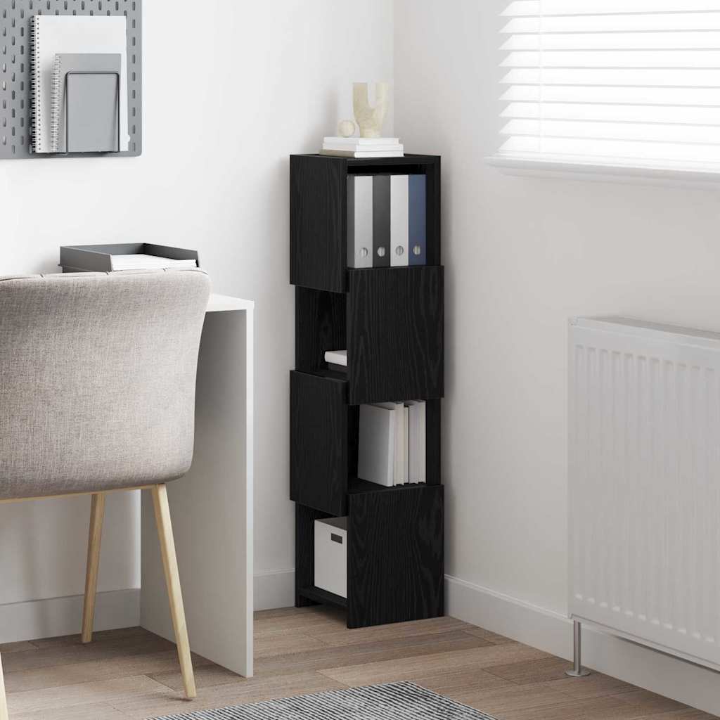 Corner Cabinet Black Oak 25.5x25x102cm Engineered Wood