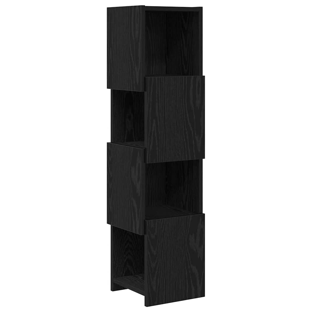 Corner Cabinet Black Oak 25.5x25x102cm Engineered Wood