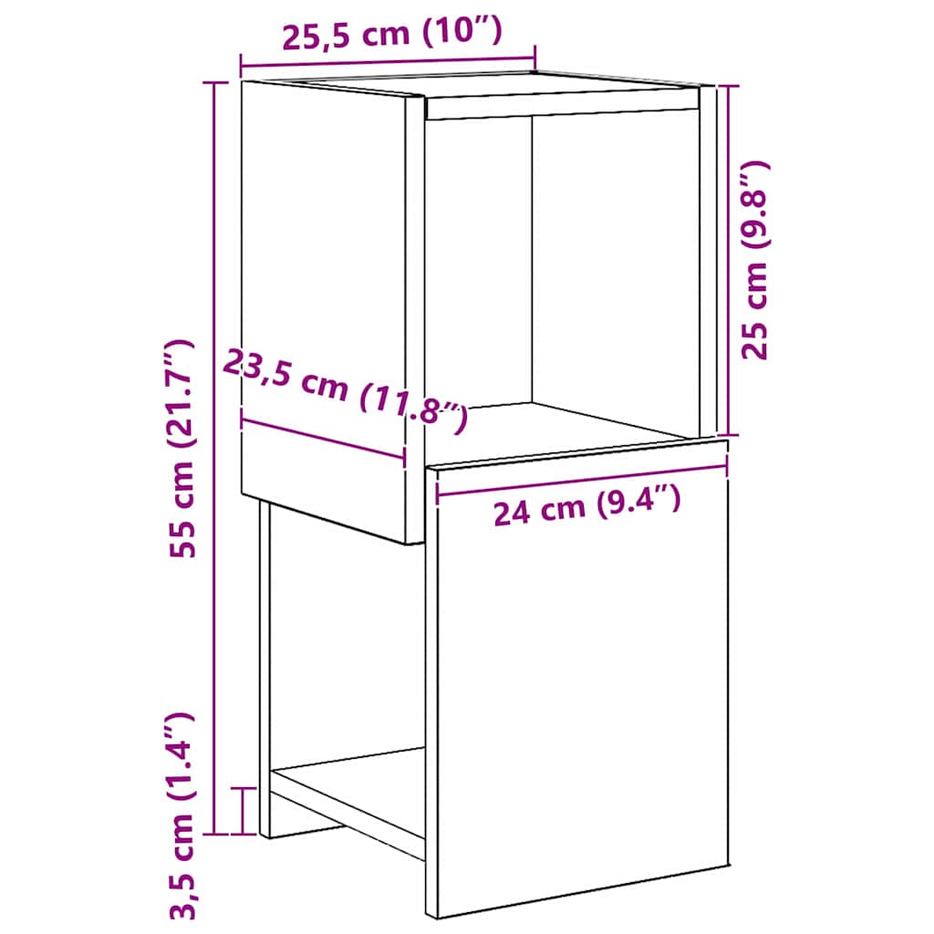 Corner Cabinet Smoked Oak 25.5x25x55cm Engineered Wood