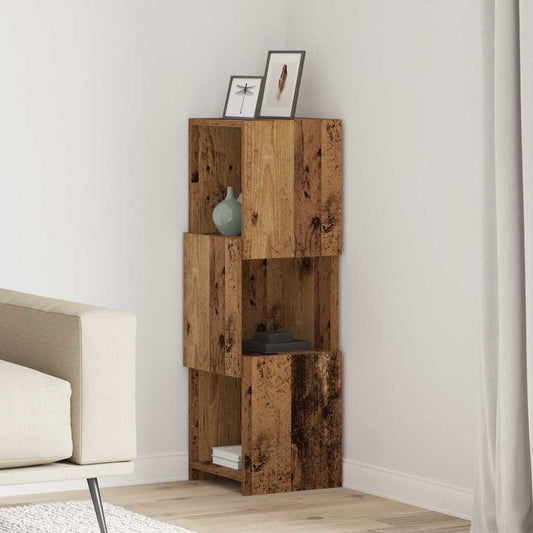 Corner Cabinet Old Wood 30.5x30x95cm Engineered Wood