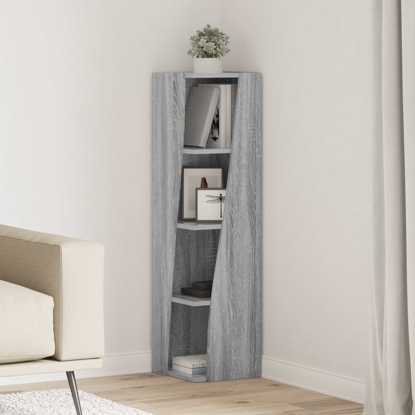 Corner Cabinet 27.5x27x102cm Engineered Wood Grey Sonoma