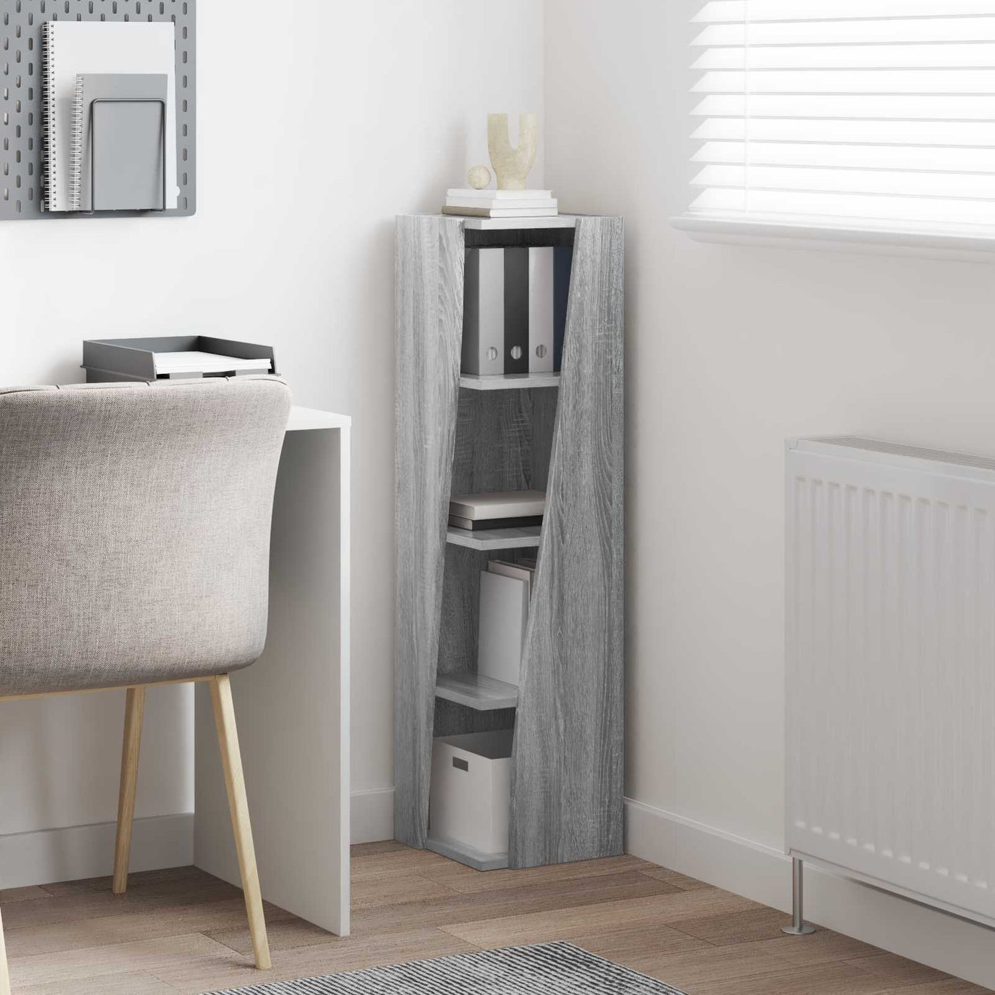 Corner Cabinet Grey Sonoma 27.5x27x102cm Engineered Wood