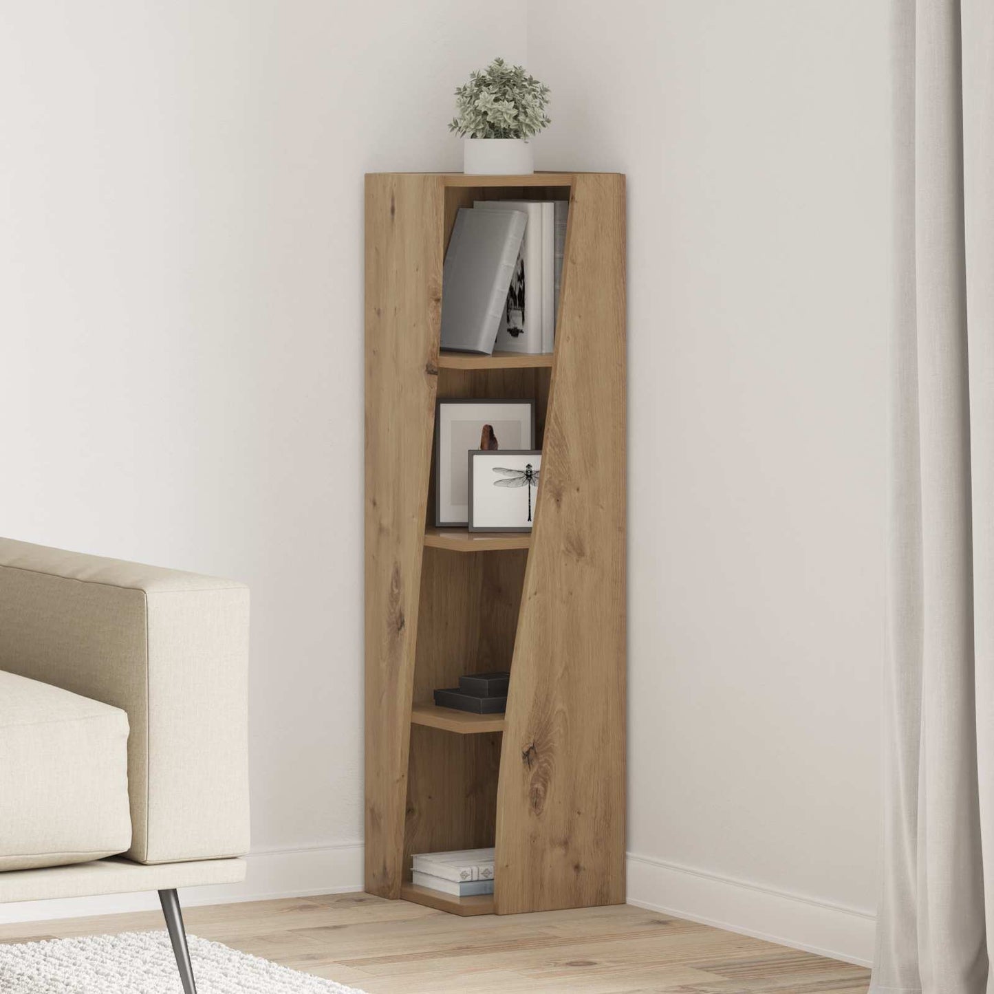 Corner Cabinet 27.5x27x102cm Engineered Wood Artisan Oak